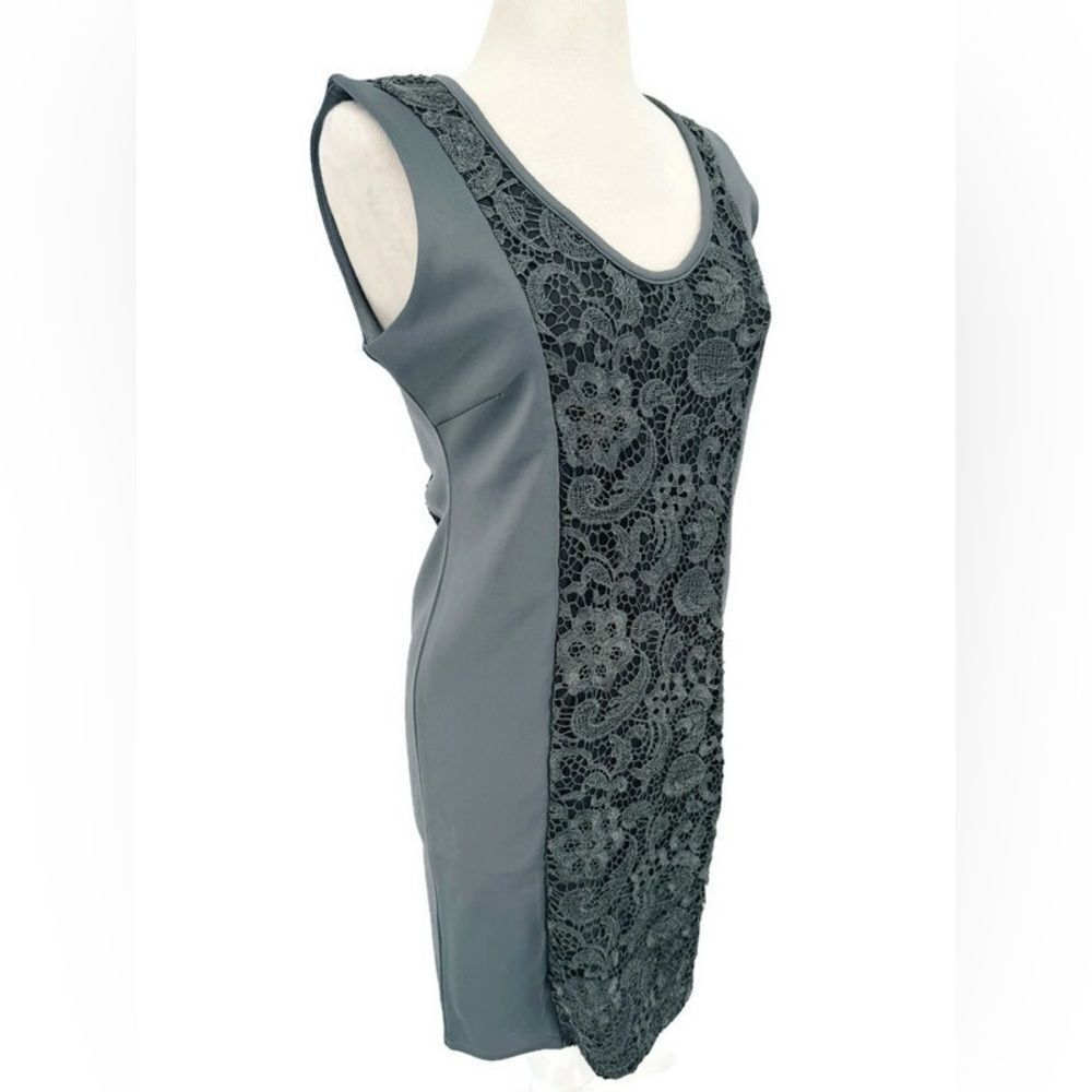 BCBG MaxAzria Lace Cocktail Sleeveless Dress Gray Size Extra Large NWT